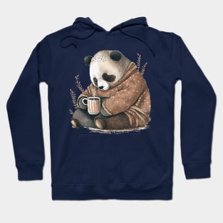 Cute sleepy Bear Drinking Coffee Hoodie